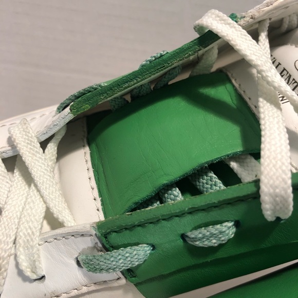 Valentino Garavani Green & White Low Top Sneakers Mens 39.5 - Picture 5 of 12